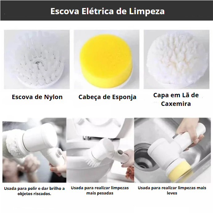 PowerBrush | Escova Elétrica de Limpeza 3 em 1